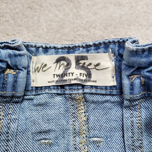 WE THE FREE East Of Eden Denim Mini Skirt Free People Retro Raw Hem Women's 25 - Picture 9 of 14